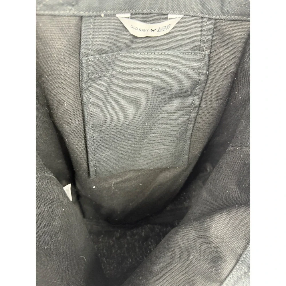 Old Navy‎ Anna Sui Canvas Tote Bag Women OS Black Floral Logo Butterfly Charm